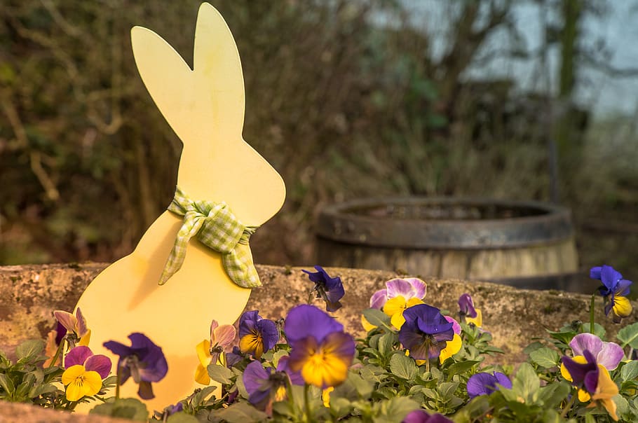 easter, easter bunny, hare, spring, happy easter, rabbit, figures HD wallpaper