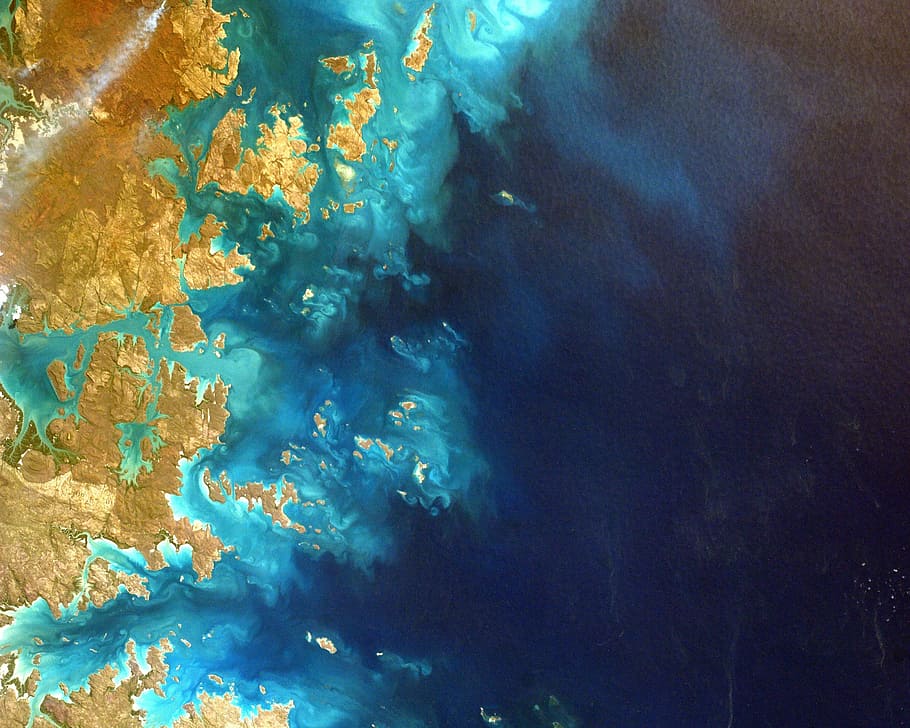 blue and brown earth planet, map, world, abstract, textured HD wallpaper
