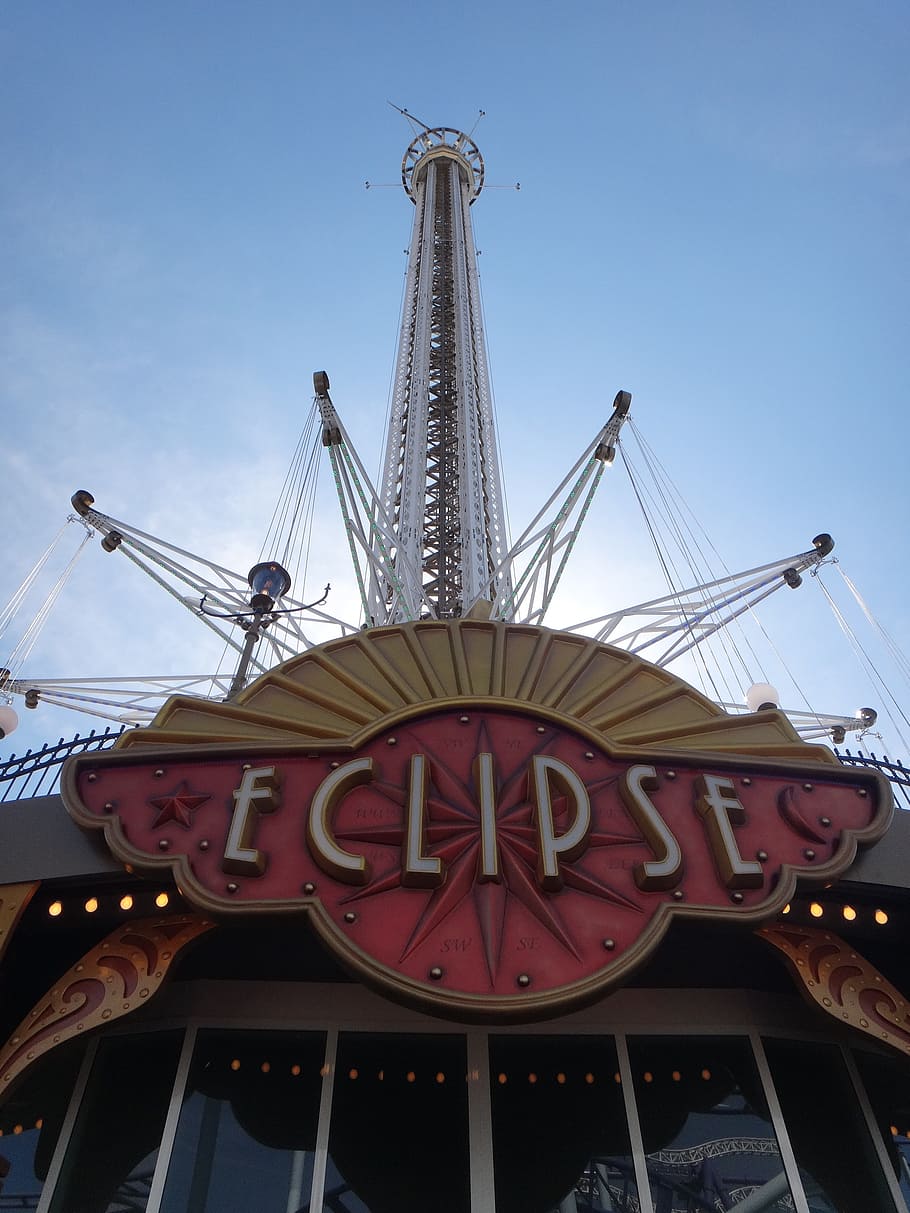 eclipse, carousel, chain carousel, high, ride, year market, HD wallpaper