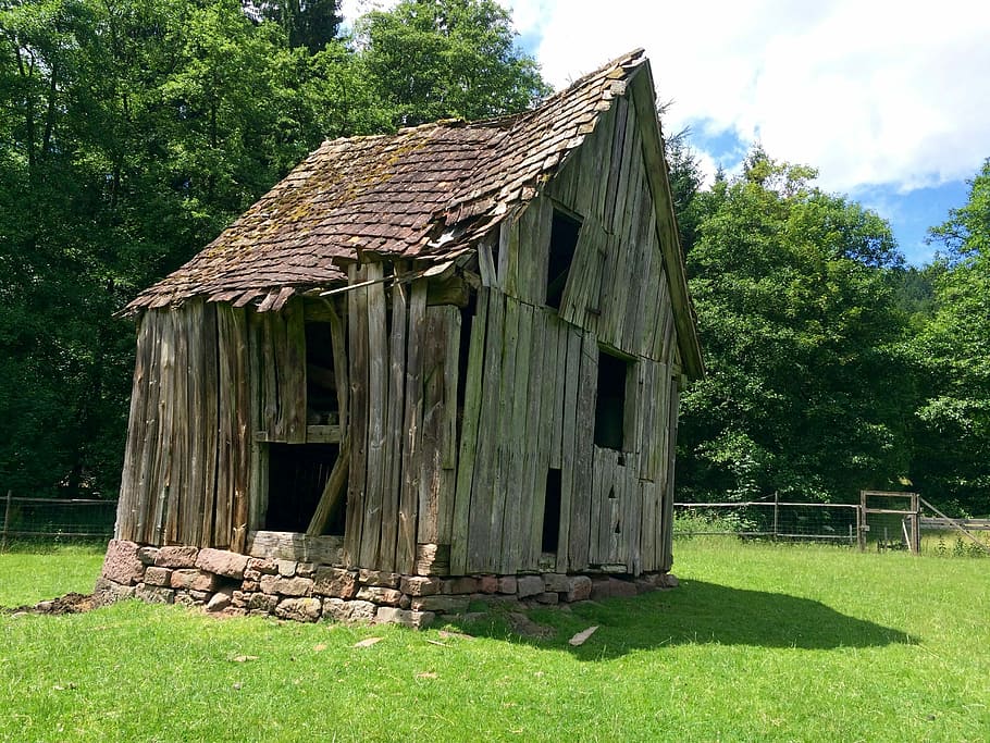 Hut, Lapsed, Barn, Scale, Weathered, decay, old cottage, building exterior HD wallpaper
