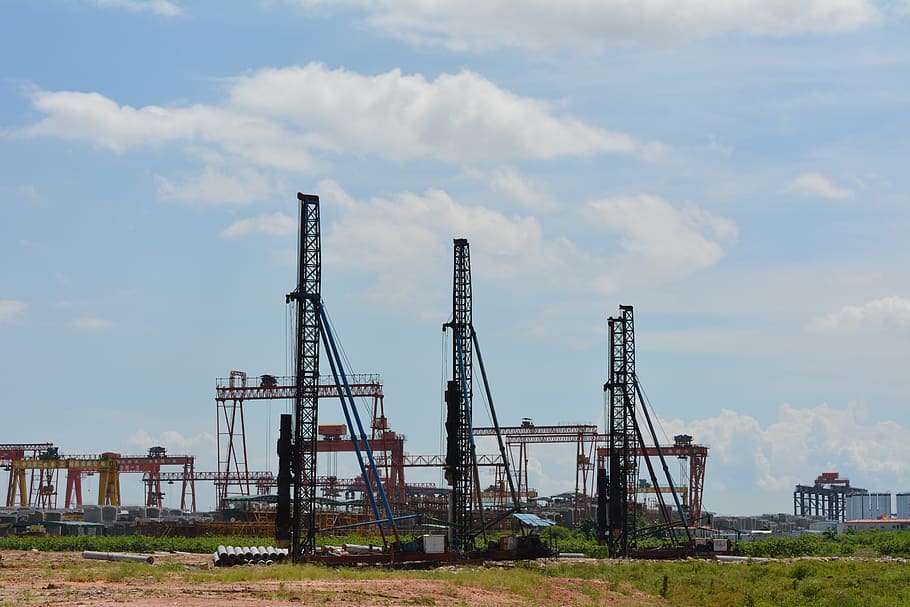 labor, construction site, industry, sky, cloud - sky, architecture HD wallpaper
