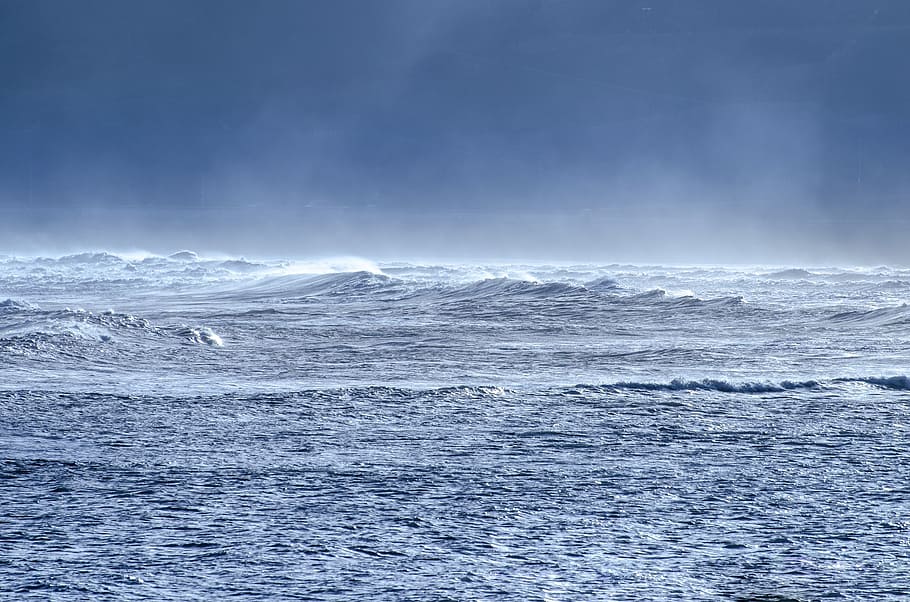 HD wallpaper: photography of sea waves during daytime, sky, surf, blue ...