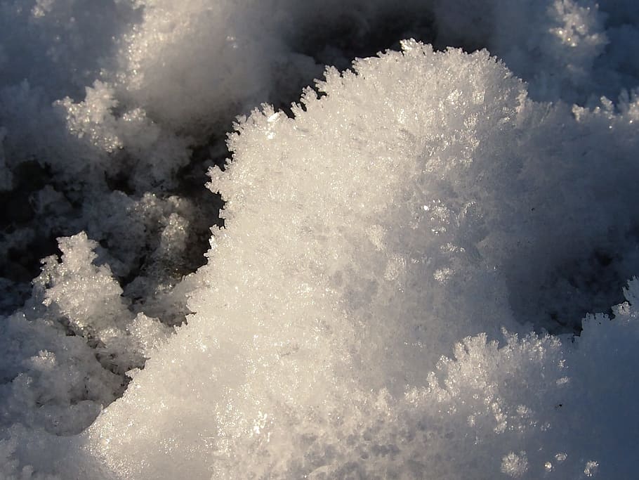 Crystals, Snow, High Contrast, white color, no people, day HD wallpaper