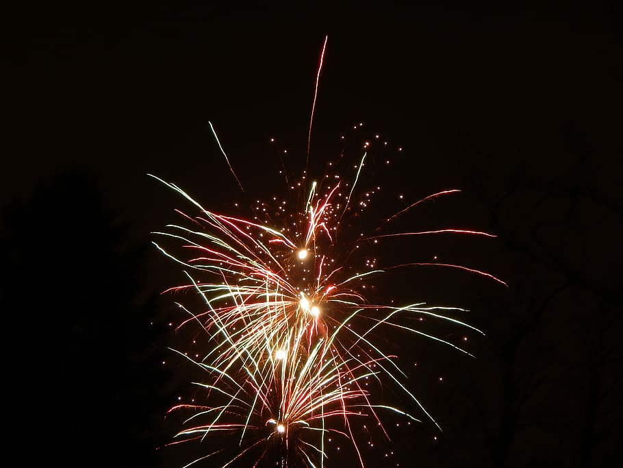 low light photography of fireworks, fireworks, dark, night, lights HD wallpaper
