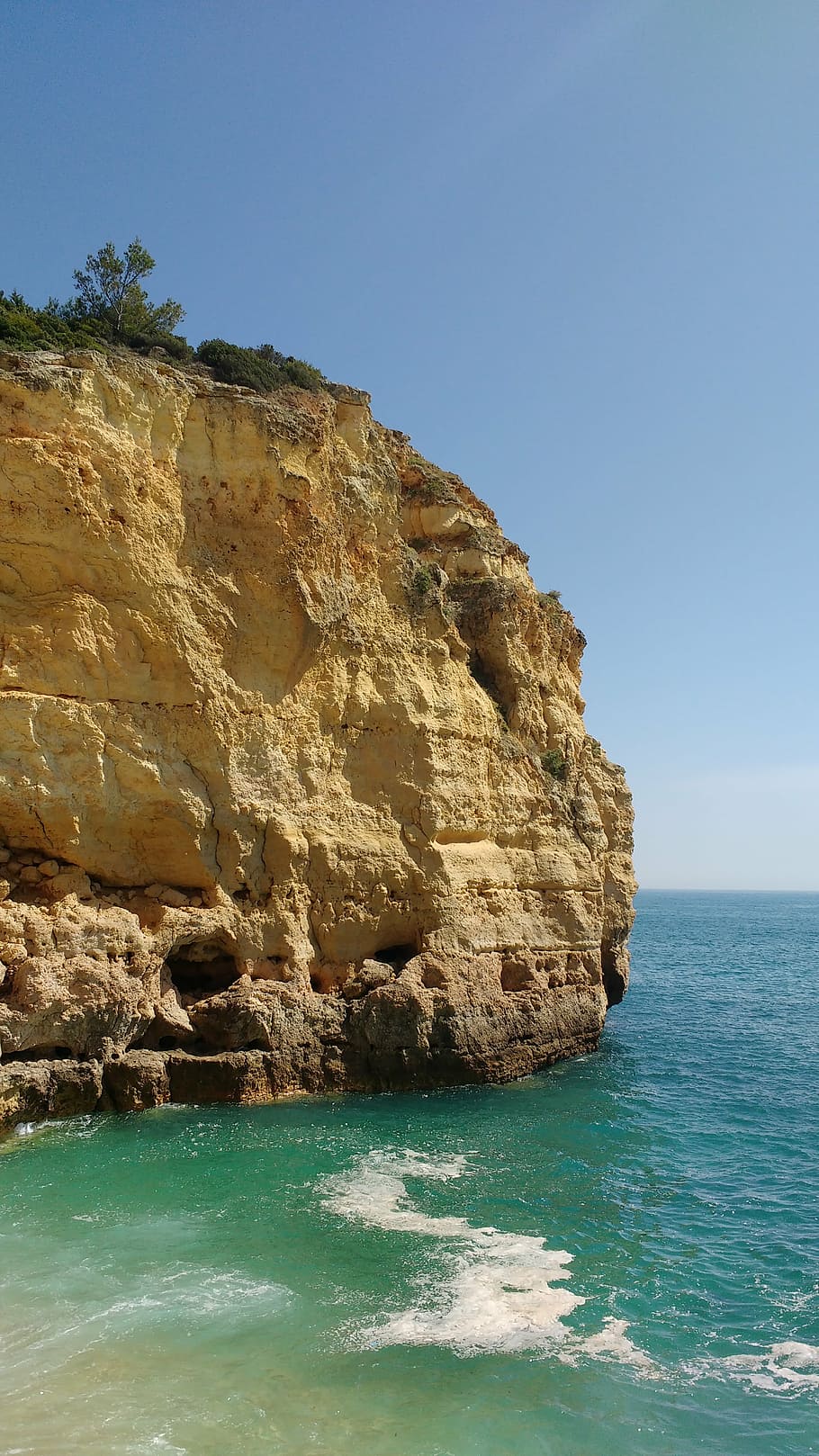 cliff, costa, mar, beach, valley, superb, algarve, portugal HD wallpaper