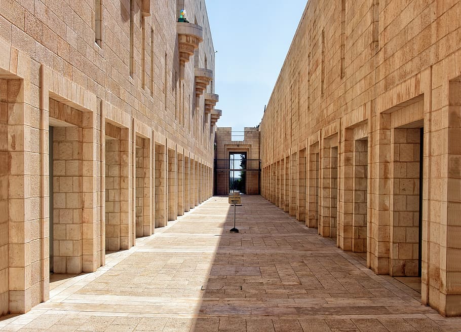 brown concrete building, palace of justice, jerusalem, architecture