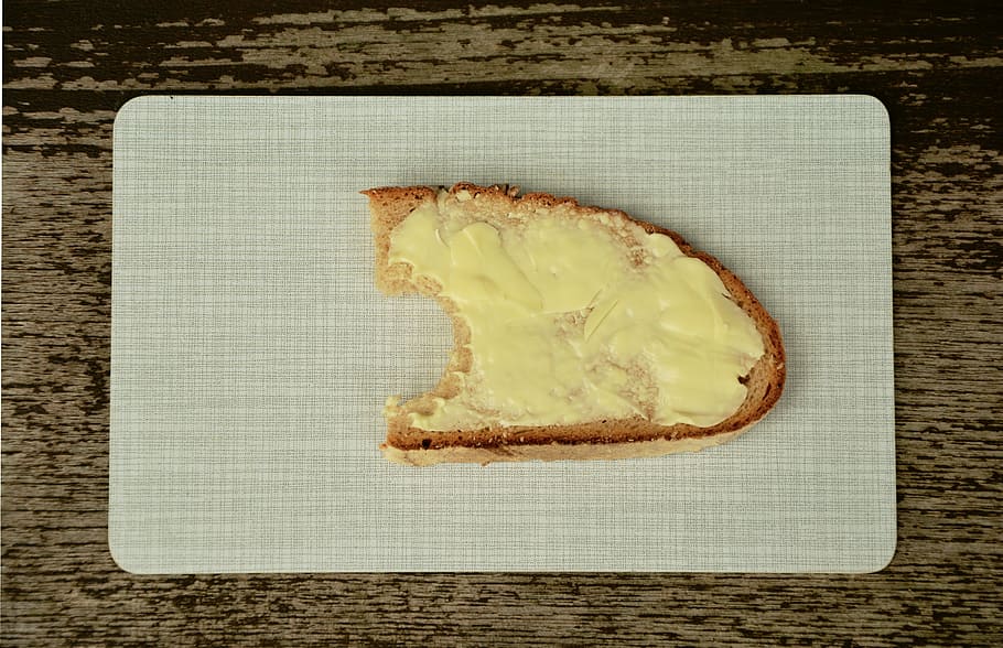 bread and butter, bread, butter, bitten, nutrition, food, bread covering HD wallpaper