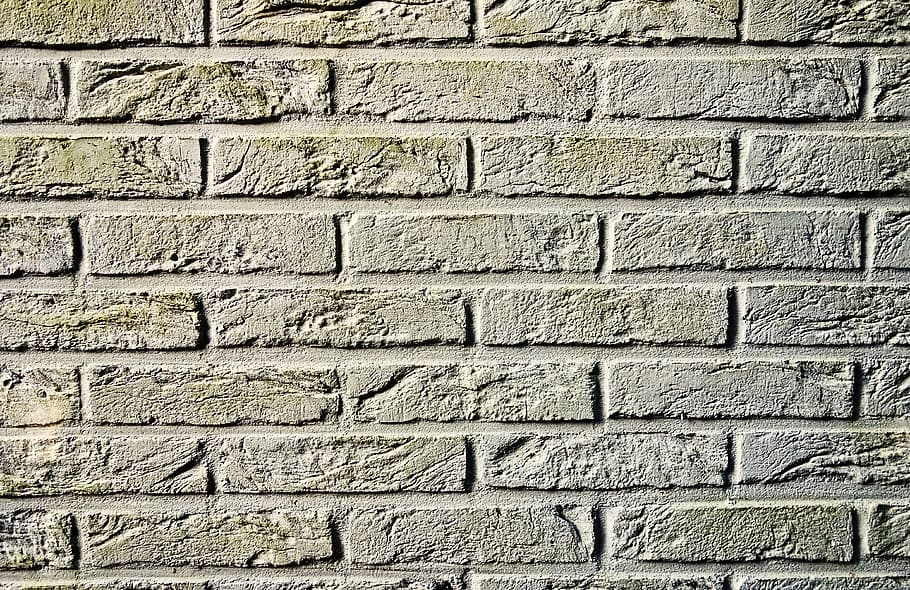 gray concrete wall, brick wall, masonry, cement, seam, gray brick wall, HD wallpaper