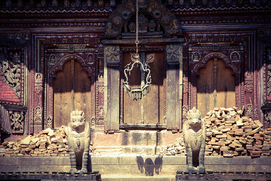 beige and brown temple, nepal, hinduism, architecture, built structure HD wallpaper