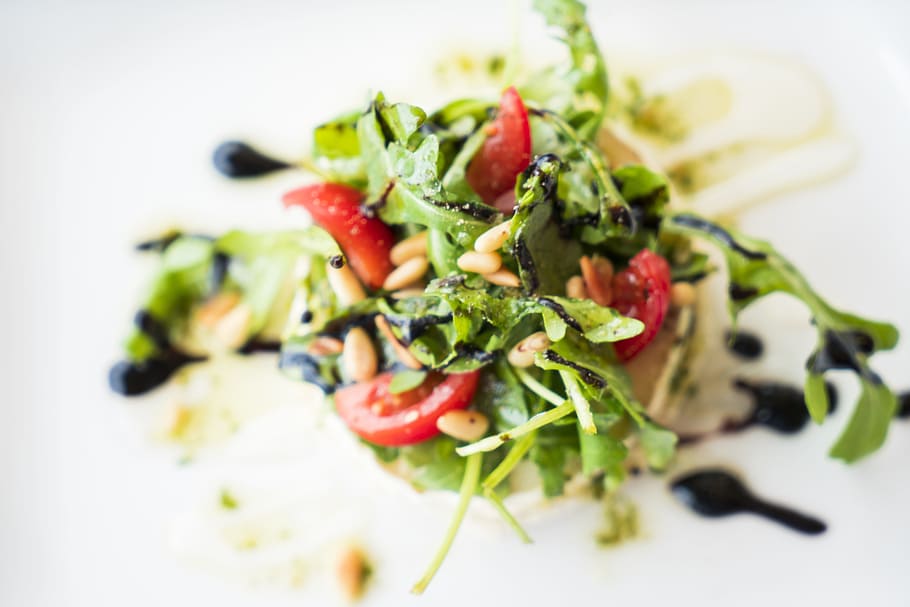food, salad, healthy, vegetables, appetizer, cheese, close-up HD wallpaper