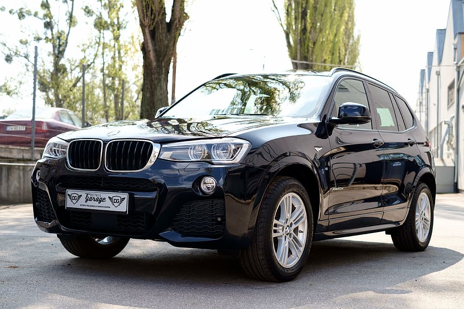 photo of parked black BMW X3 SUV, car, vehicle, transportation