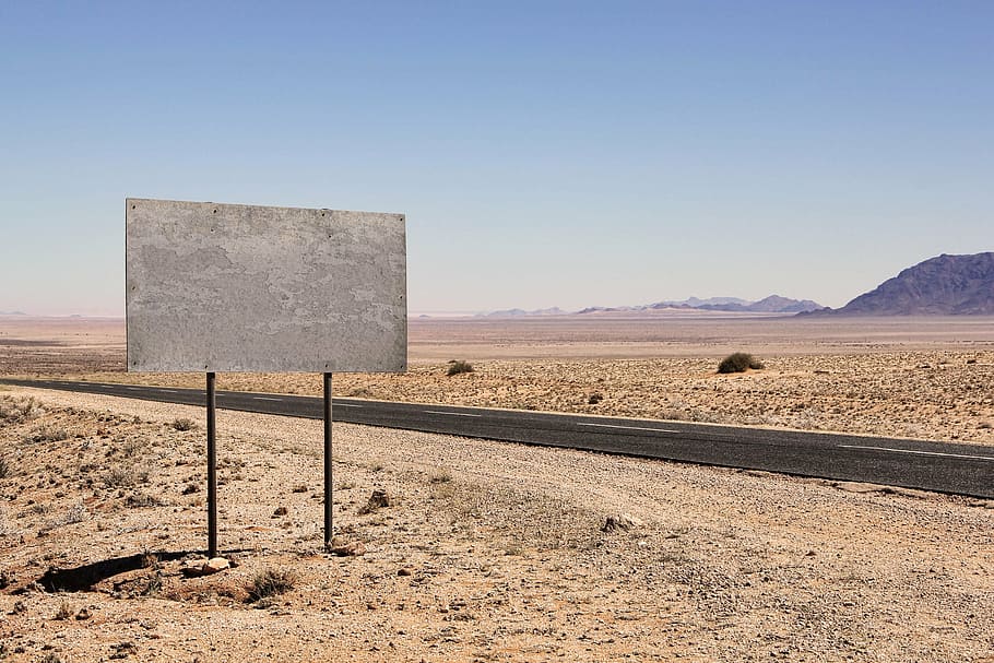 road signage beside road, shield, namibia, information boards, HD wallpaper