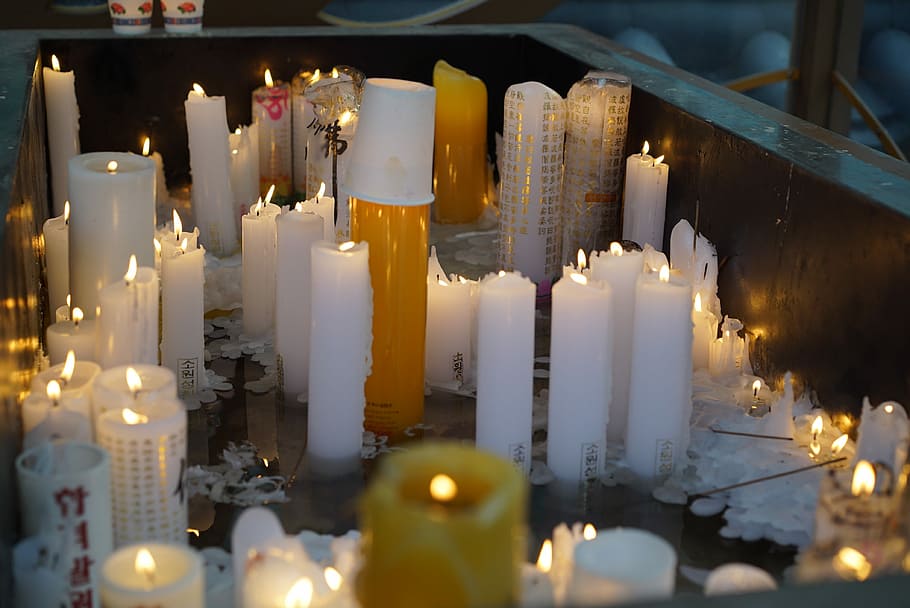 Candle, Candlelight, Buddhism, Prayer, no people, illuminated HD wallpaper