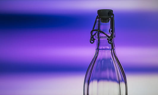 empty clear glass bottle, Water Bottle, Creative, background HD wallpaper