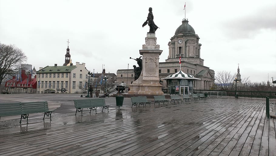 quebec, historic, architecture, landmark, canadian, sky, built structure HD wallpaper