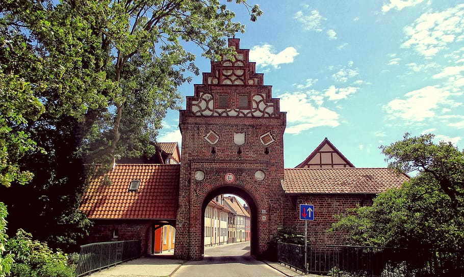 architecture, old, sky, stone gate, built structure, building exterior HD wallpaper