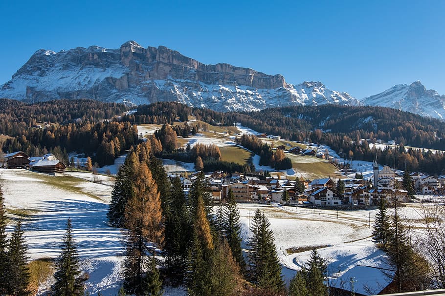 South Tyrol, Dolomites, Badia, Bergdorf, mountaineering, alpine panorama, HD wallpaper