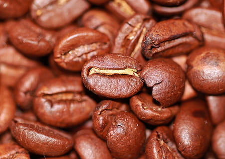 macro shot photography of black coffee beans, roasted, aroma HD wallpaper