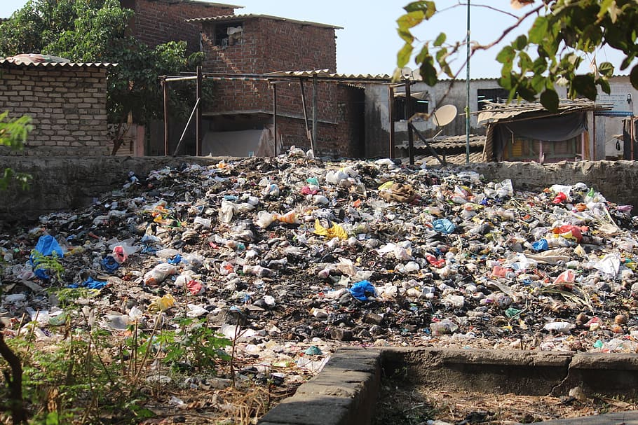pile of garbage, scrap, dirty, trash, dump, dumping, heap, architecture, HD wallpaper