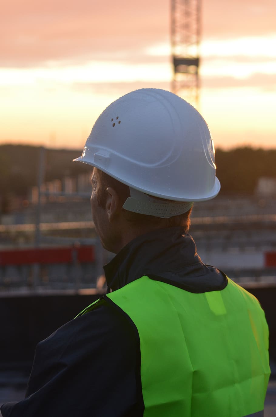 Man with clearance hard hat