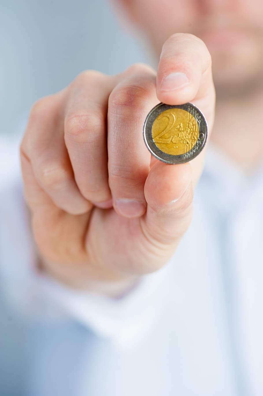 person holding round silver-colored coin, coins, money, savings, HD wallpaper