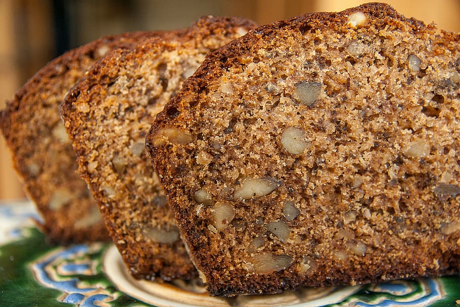 close up photography of cupcake, dessert, slices, nuts, bread HD wallpaper