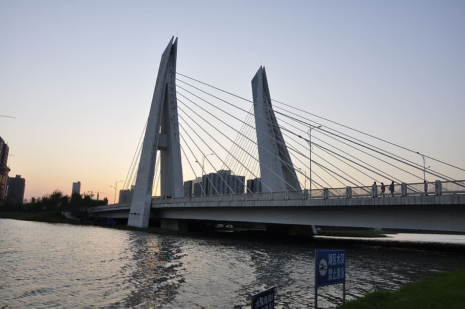 city, wind, light, bridge, architecture, built structure, bridge - man made structure HD wallpaper