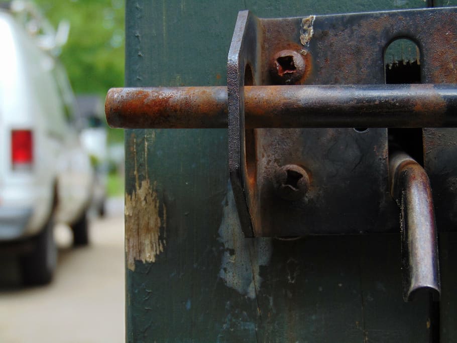 gate, latch, metal, rusty, iron, antique, vintage, vehicles HD wallpaper