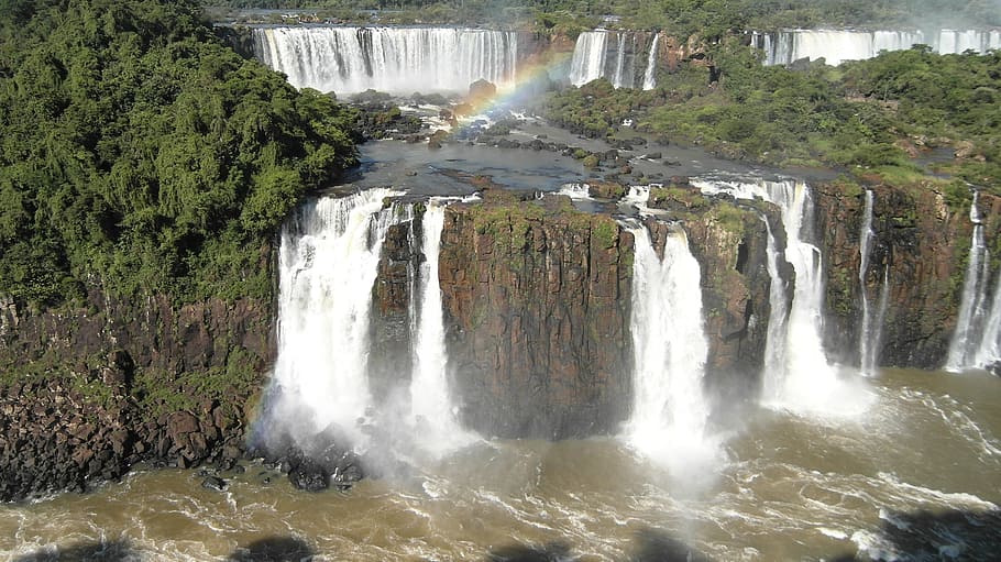 waterfalls during daytime, foz do iguaçu, cases, spray, wild, HD wallpaper