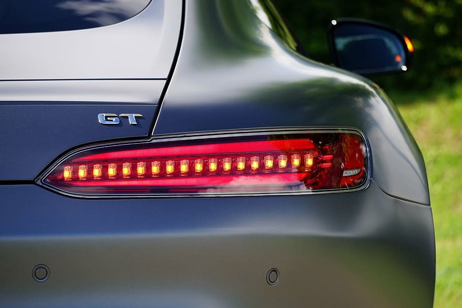 close-up photo of GT vehicle taillight, mercedes-benz, car, amg gt, HD wallpaper