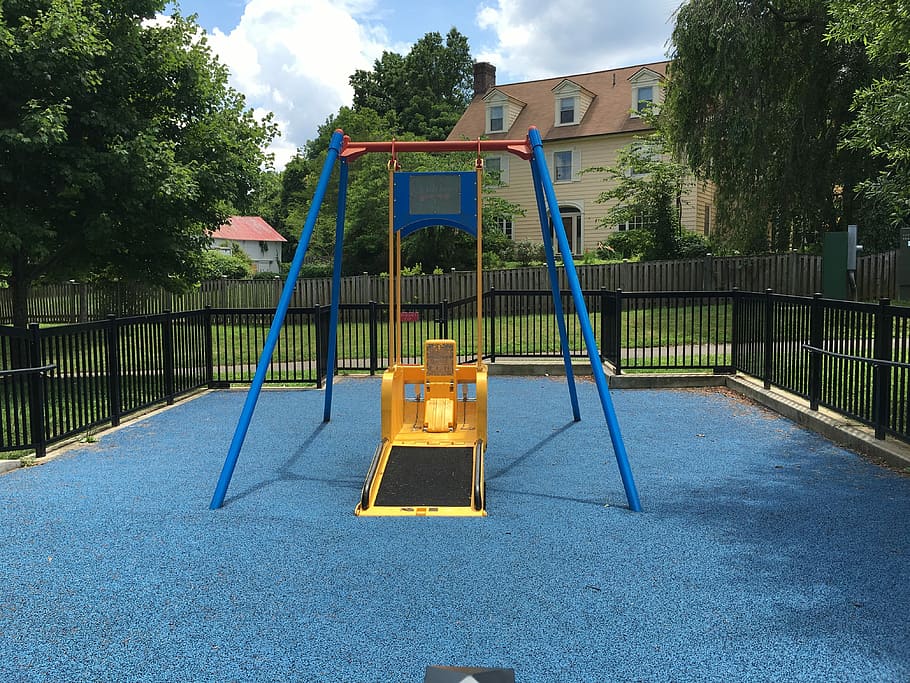 Playground, Handicapped Accessible, wheelchair, sky, no people, HD wallpaper