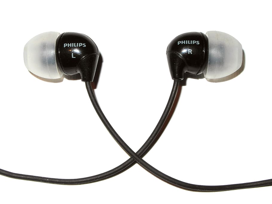 black Philips canalbuds, earplugs, headphones, in-ear headphones, HD wallpaper