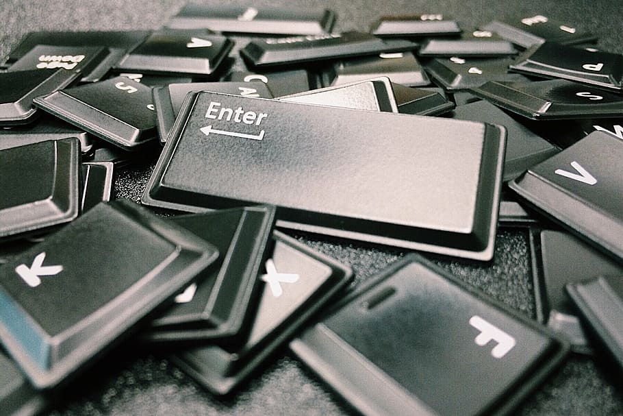 black keyboard key lot, letters, keys, technology, computer HD wallpaper