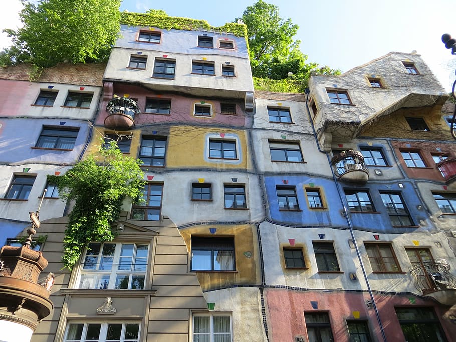 assorted-color high-rise building, hundertwasser, hundertwasser house, HD wallpaper