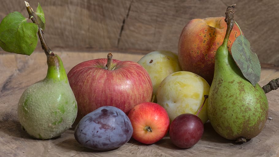 variety of fruits, grapes, apple, plums, food, still life, pears HD wallpaper