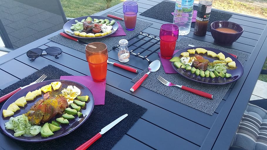 table, cutlery, meals, plate, dinner, food and drink, healthy eating HD wallpaper