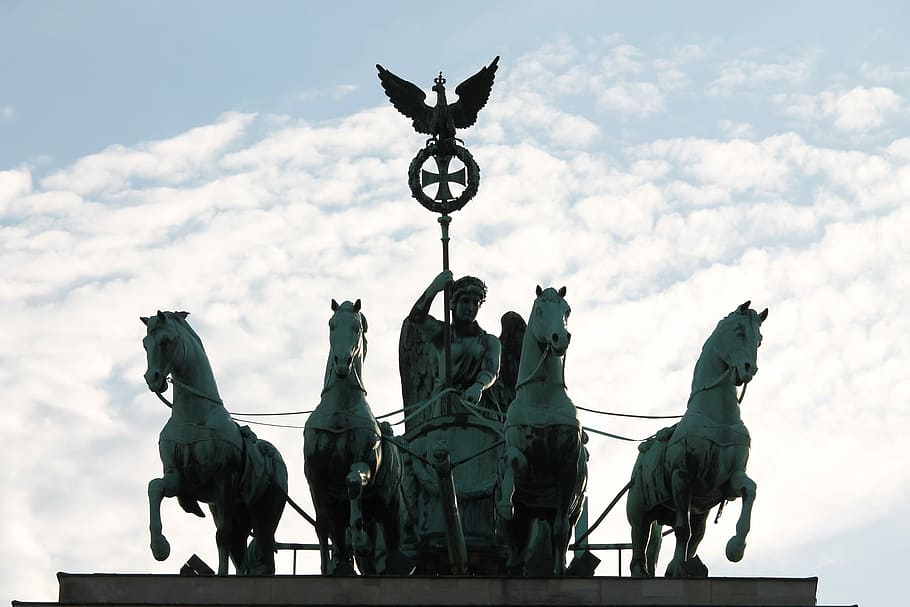 Quadriga, Berlin, Landmark, Germany, brandenburg gate, horse, HD wallpaper