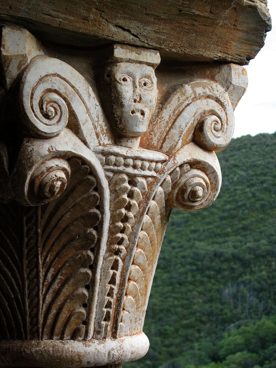 Capital, Serrabone, Priory, Monastery, romanesque, pyrénées-orientales HD wallpaper