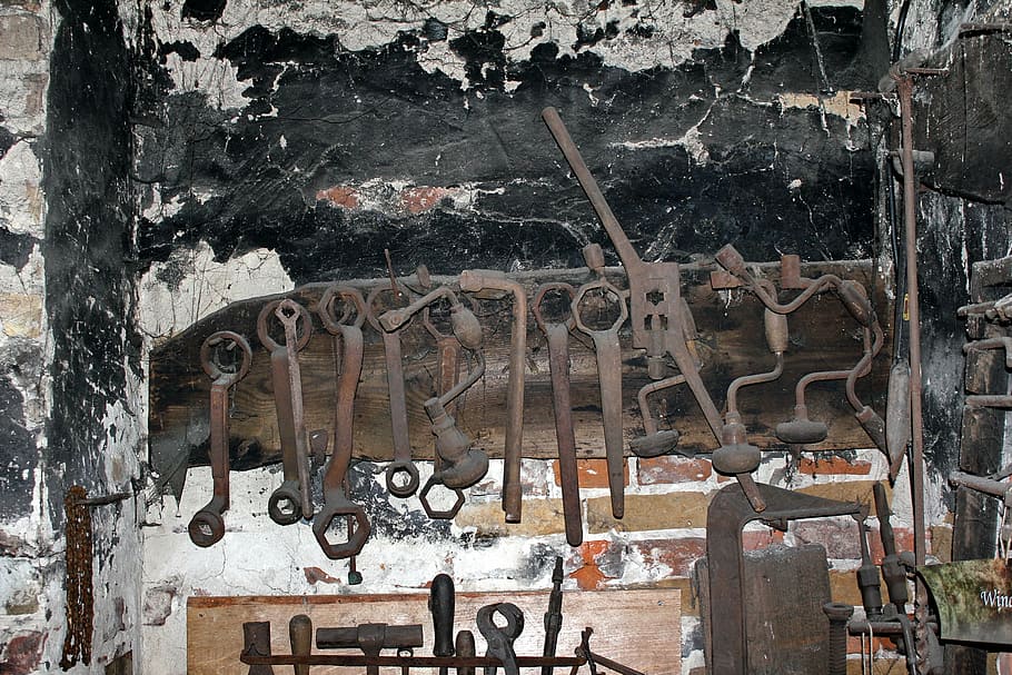 old forge, tool, stainless, metal, no people, day, wall - building feature HD wallpaper