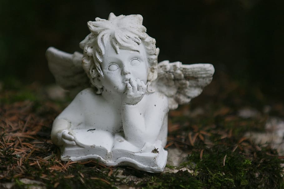 angel, contemplative, figure, cemetery, angel figure, mourning