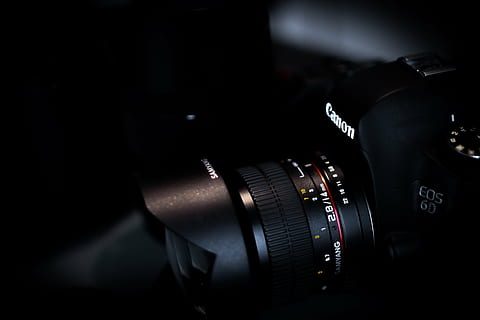black Canon EOS 6D, camera, the background, dark, photographer HD wallpaper