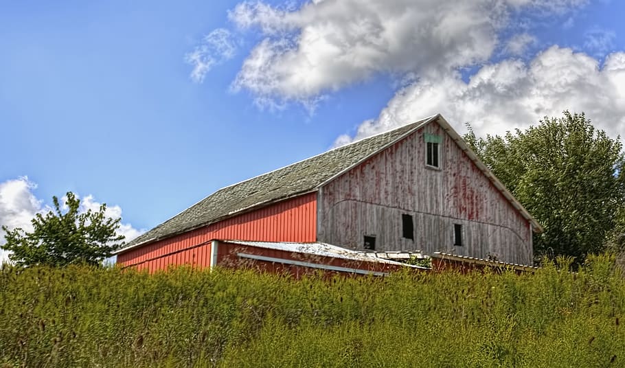 barn, rustic, barns, weathered, ohio, digital art, rural, scenic HD wallpaper