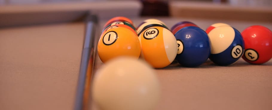 pool table, billiard, cue, ball, game, pool ball, sport, pool - cue sport HD wallpaper