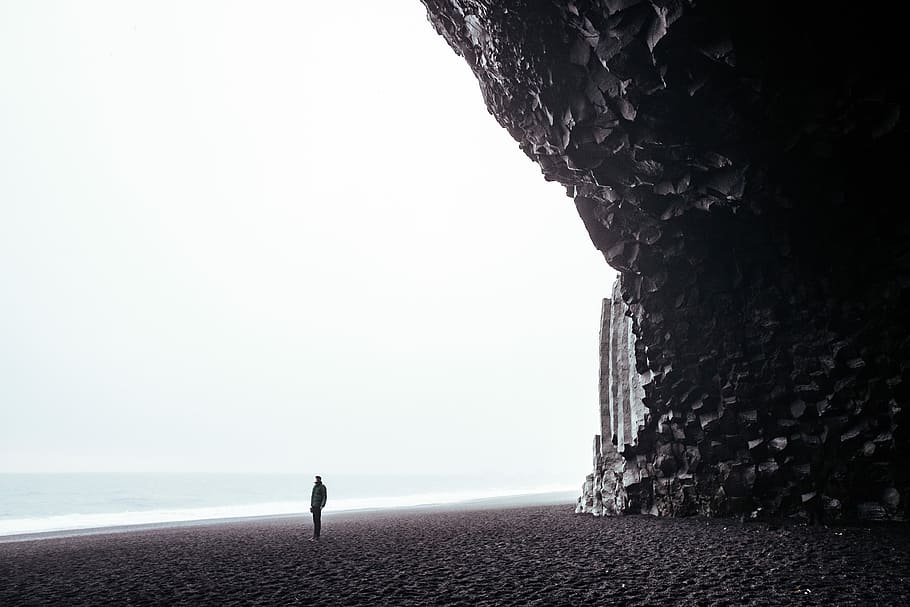 person standing on shore during daytime, person standing near beach during daytime HD wallpaper
