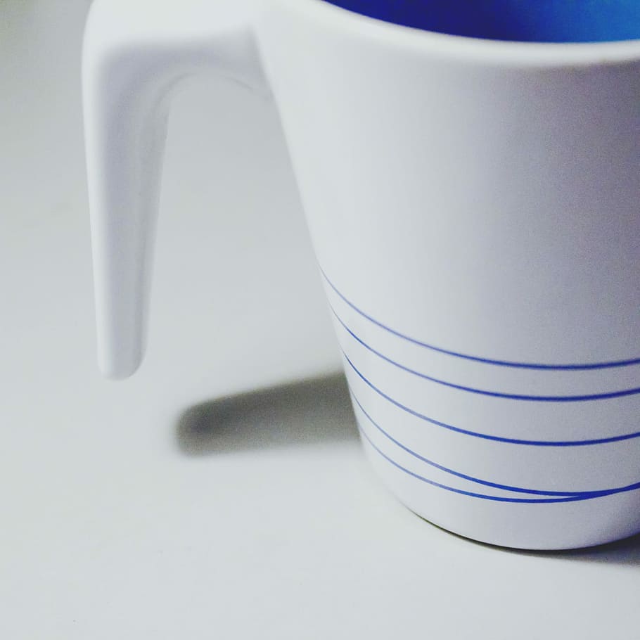 Cup, Ikea, Minimalist, White, blue, still life, line, products HD wallpaper