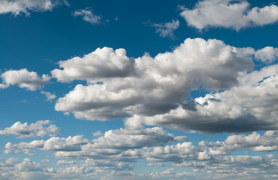 white clouds under blue skies, panorama, sky, landscape, nature HD wallpaper
