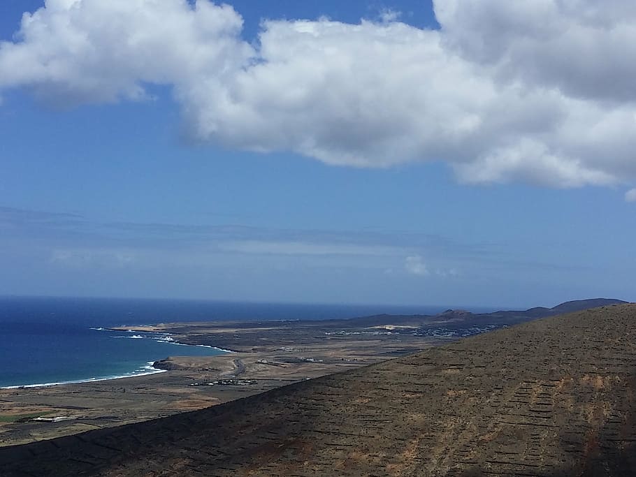 canary, lanzarote, sky, cloud - sky, water, sea, scenics - nature HD wallpaper