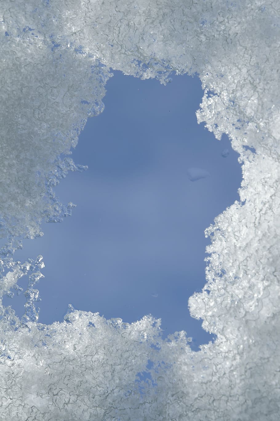 snow, ice, frame, peephole, sky, winter, frost, frozen, cold HD wallpaper