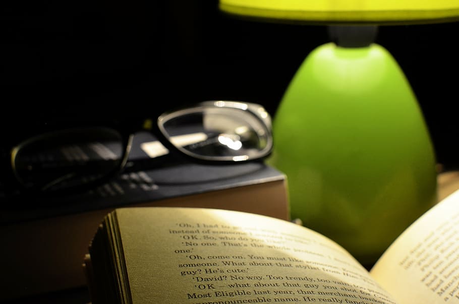 glasses, reading, book, lamp, reading book, knowledge, spectacles HD wallpaper