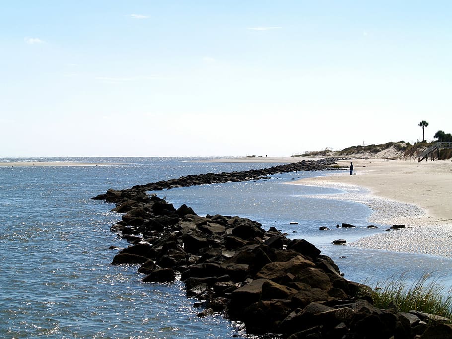 HD wallpaper: Coastline, Atlantic, Ocean, Shoreline, jekyll island ...